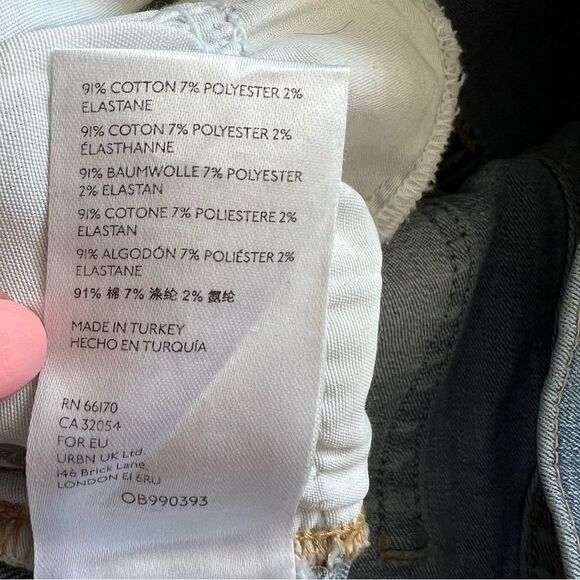 Free People Light Wash Busted Knee Destroyed Skinny Jeans Size 30 High Rise - Picture 16 of 16